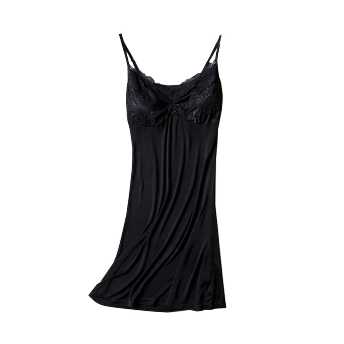 

MAYUDAMA SILK Silk Cupped Tricot Lace Inner Simple and Available in Sizes and Colors Slip, Silk, Camisole, Women s, Basic, (L, Black) чёрный
