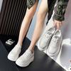 Little White Shoes Women's Early Spring New Versatile Leather Thick-soled Small Man Height Increase Casual Shoes Lightweight Board Shoes