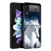 Animal Horse Phone Case For Samsung Galaxy Z Flip 6 5 4 3 Shell For Samsung Z Flip3 Flip4 Flip5 Flip6 Black Hard PC Cover