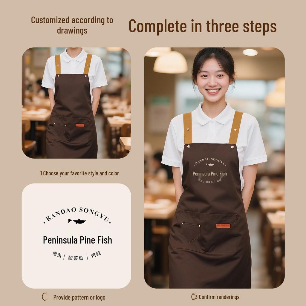Waterproof Waiter Apron with Custom Logo for Restaurant and Catering Staff