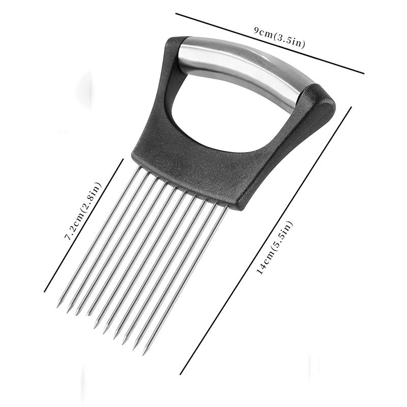 Stainless Steel Onion Slicer Holder Onion Holder For Slicing Food Slicers Assistant Tomato Onion Cutter Holder Cutting Fork