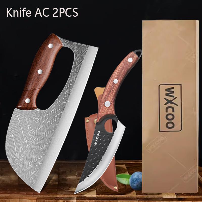 WXCOO Multifunctional Vegetable Cutting Knife Stainless Steel Kitchen Fruit Slicing Meat Cleaver Labour-saving Chopping Knife