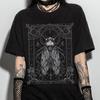 Dark Pastoralstyle Cicada Pattern Tshirt Witch Gothic Insect Shirt Fantasy Gothic Dark Academic Style Decadent Gothic Style