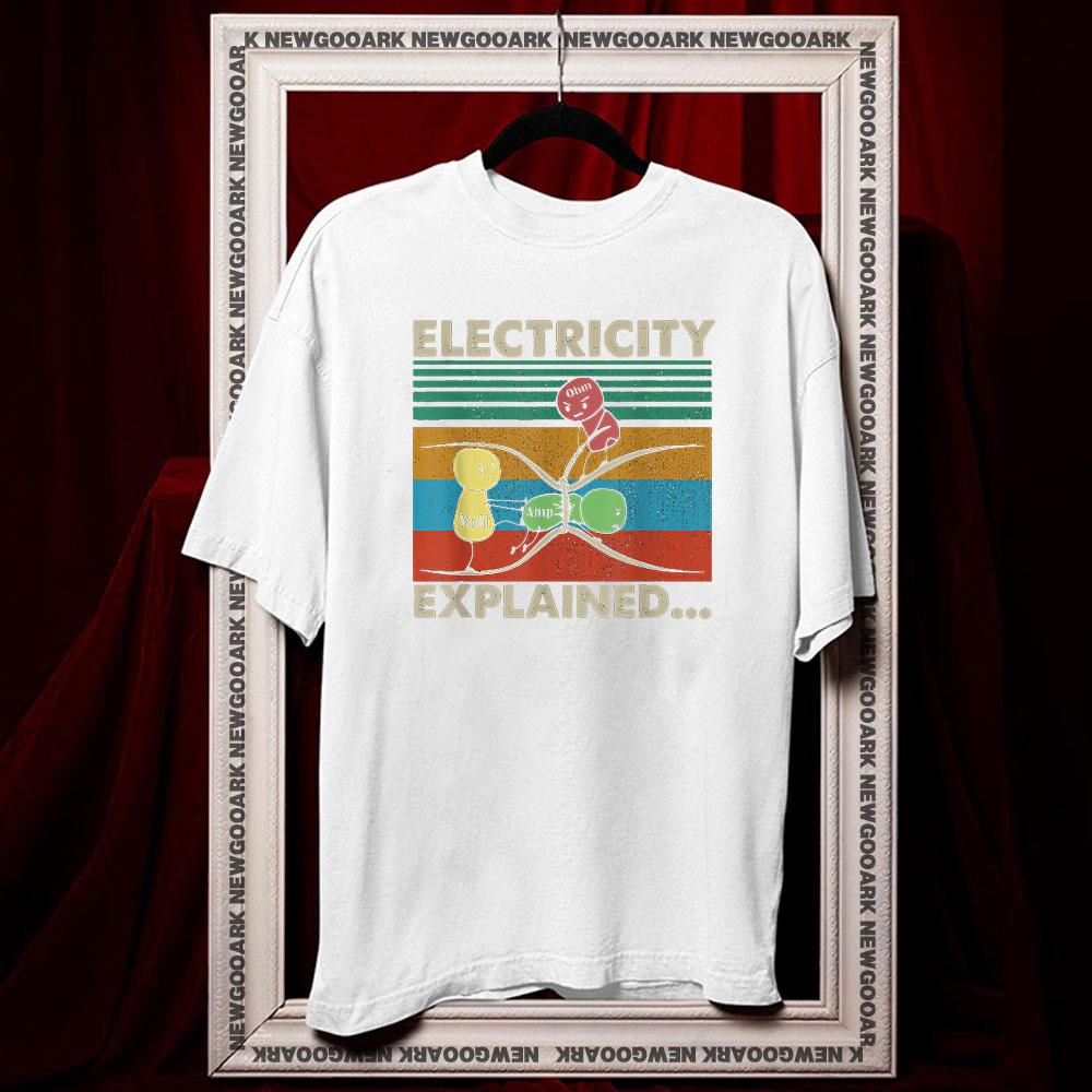 

Electricity Explained Physics Classic Shirt Women Unisex Casual Cotton Printed T Shirts Adult Tops Tee Ropa Hombre S