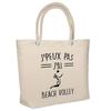 Beach Bag - PLANETEE - Beach Volley I Can't - Printed Cotton - Large Capacity - Sturdy Handles
