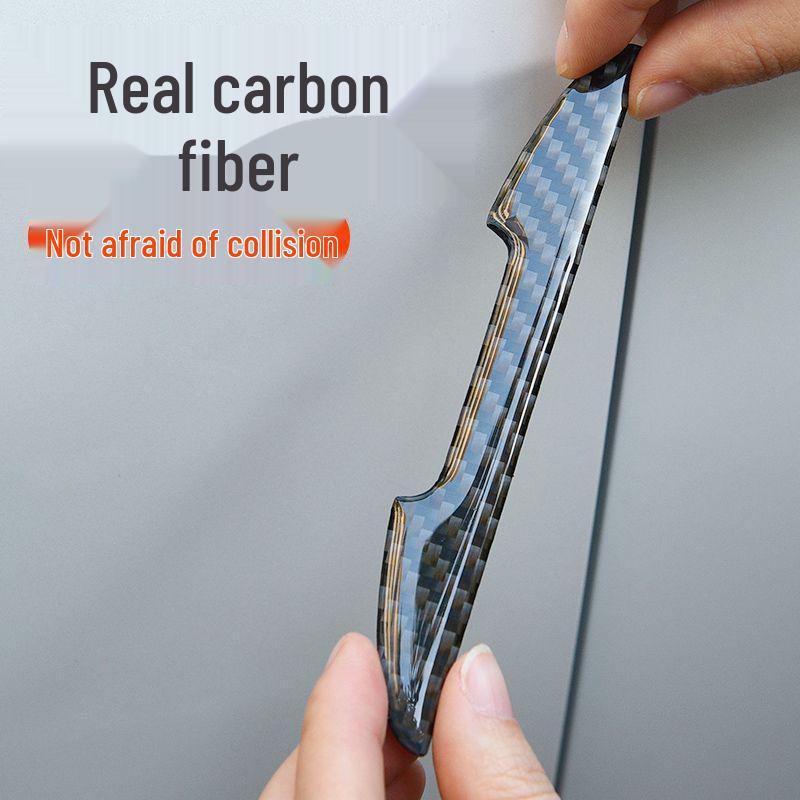Car Door Edge & Rearview Mirror Carbon Fiber Anti-collision Strip Protector.