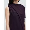 Anggae Draped Asymmetrical Knit Dress Violet