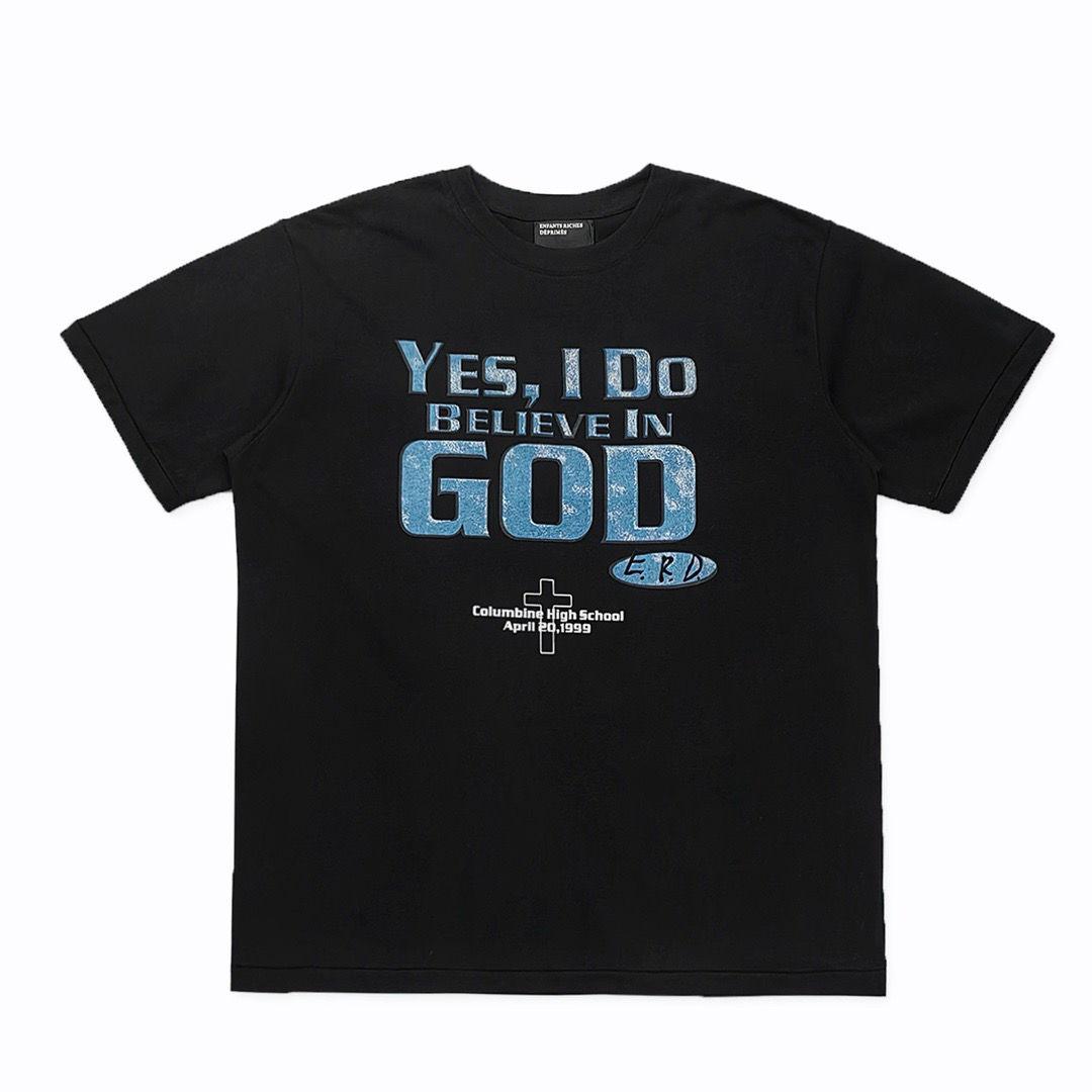 BenberFashion ERD Melancholie Trendy Merk Tweede Generatie Portret High Street Print Los Heren T-shirt Retro Ronde Hals Korte Mouw XL