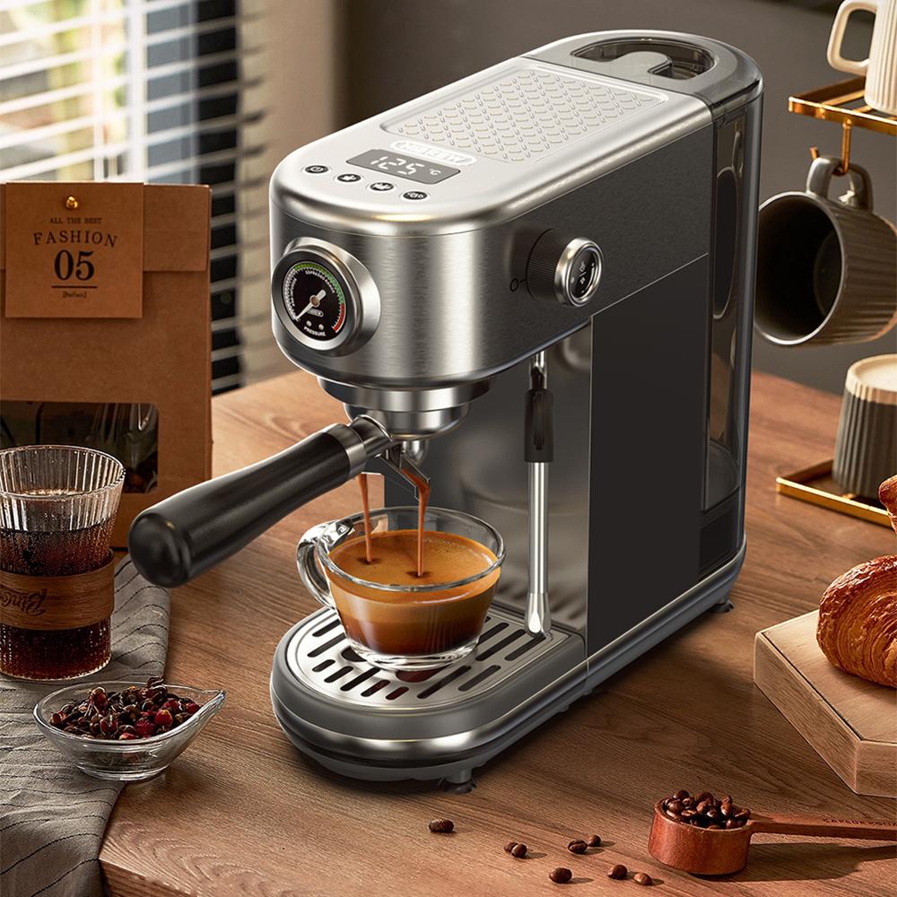 Kahve Makinesi Hibrew H10B Ayarlanabilir Sıcaklık Yarı Otomatik Espresso Makinesi Süt Köpürtücü ile 20Bar