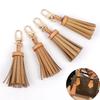 Genuine Leather Tassel Bag Charm Key Chain for Women Handbags Purse Tassels Pendant Bags Key Rings Gift Bag Hanging Accessories