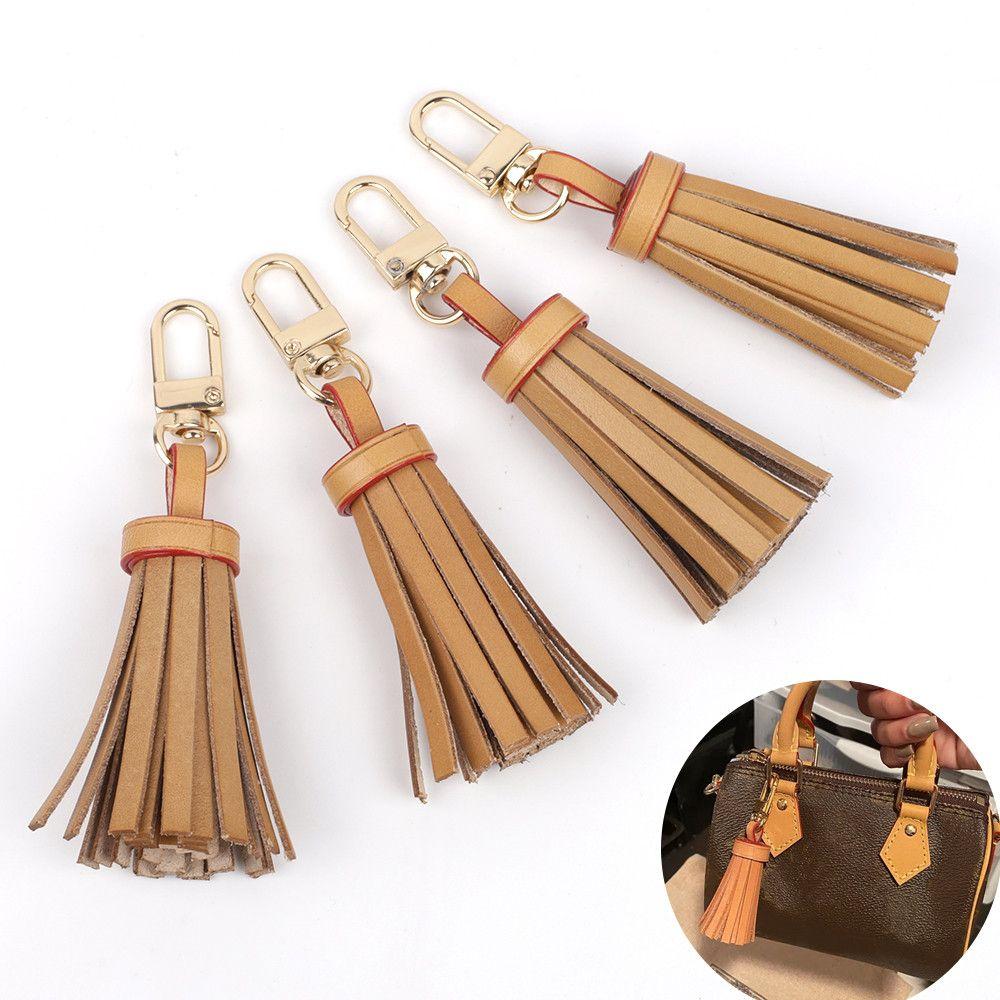 Genuine Leather Tassel Bag Charm Key Chain for Women Handbags Purse Tassels Pendant Bags Key Rings Gift Bag Hanging Accessories