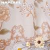 1PC NAPEARL Orange Flower Printed White Tulle Curtains for Bedroom Window Screen Panels Sheer Living Room Kitchen Home Decor