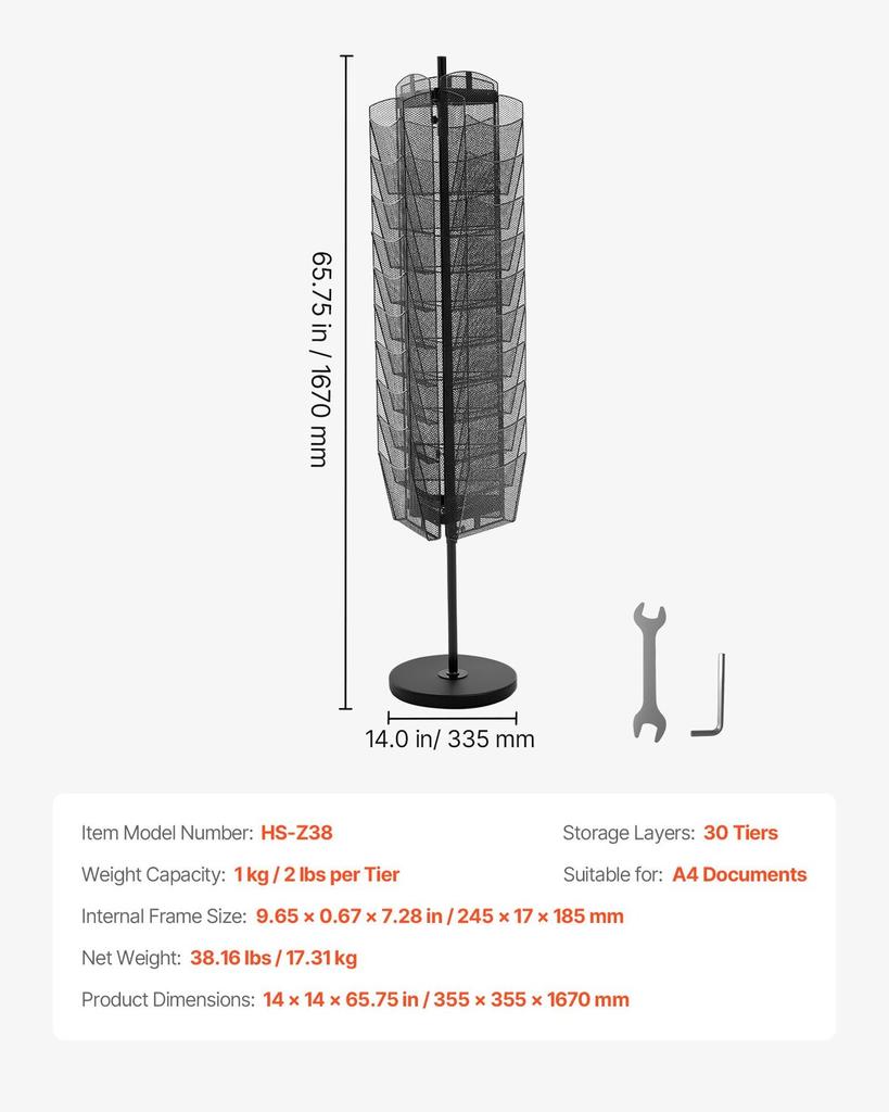 Rotating Brochure Display Rack, 30 Pockets Mesh Magazine Literature Display Stand, Portable Floor Standing Magazine Rack, Metal Newspaper Catalog