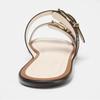 Fashion Comfortable Beige Soft Leather Flat Sandals Women Fashion Metal Buckle Designer Shoes Summer Sexy Open Toe Non Slip Beach Shoes