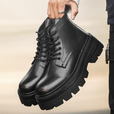 Botas Martin Moda Masculina Estilo Britânico Sapatos Masculinos Plataforma Elevação Botas Curtas Botas de Moda Personalizadas 93502-J