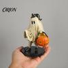 Halloween Ghost Figurine Vintage Figurine, Cute Spooky Resin Statue with Pumpkin Home Decor Bucket And Black Cat for Indoor Kitchen Christmas Holiday