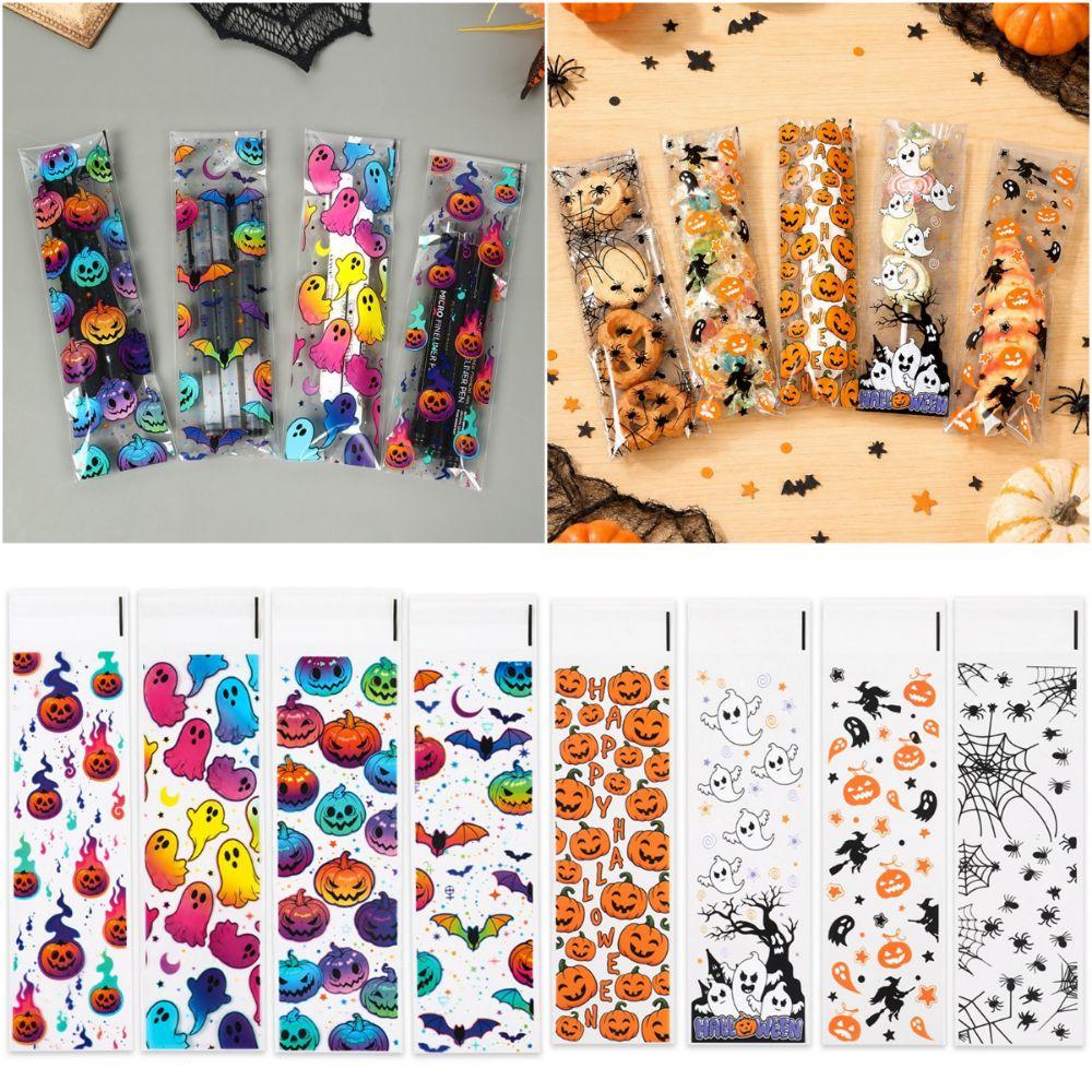 50/100PCS Mixed Printed Gift Bag Multicolor Packaging Bag Halloween Candy Bag Cookies Candy Snacks