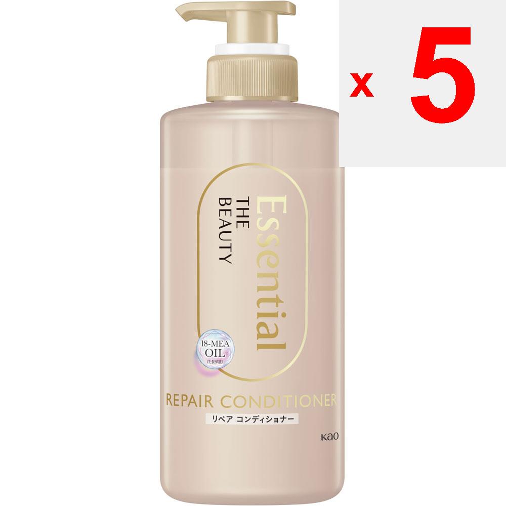 KAO Essential THE BEAUTY Haarstruktur Schönheits-Reparatur-Conditioner Pumpe 450mL ETSENSIAL Shampoo/Conditioner (Schadenspflege) Nach der Haarwäsche leicht einklopfen