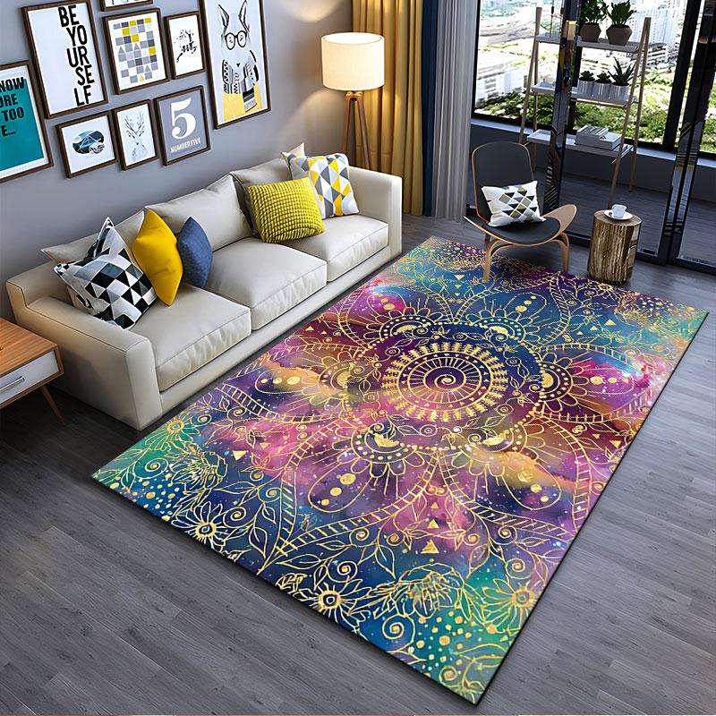 Mandala Floral Carpet Design Suitable As a Non-slip Mat for the Living Room or Bedroom Sofa