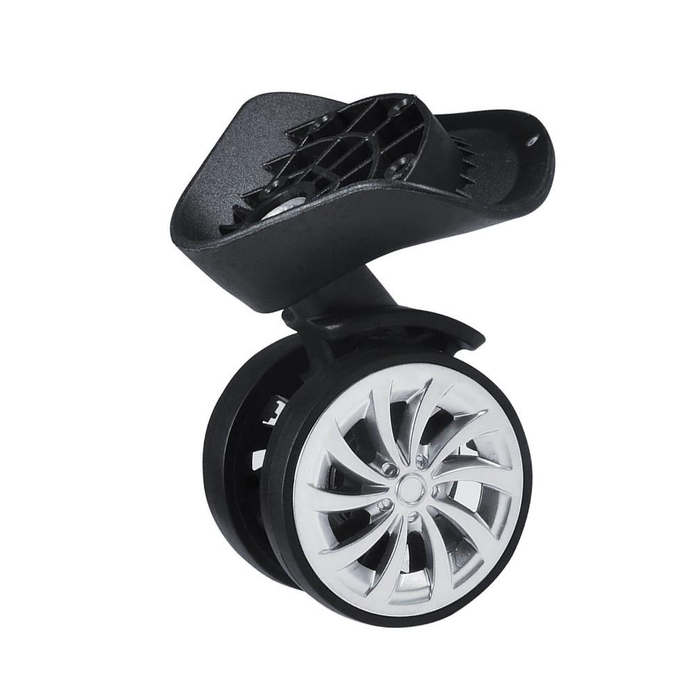 1Pair Durable PP+PET Swivel Wheel Replacement 360 Rotating Black Suitcase Wheels Luggage Wheels Travel Accessory