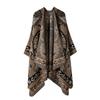 Womens Oversized Knit Shawl Wrap Scarf Ethnic Warm Fleece-Like Cape Travel Winter