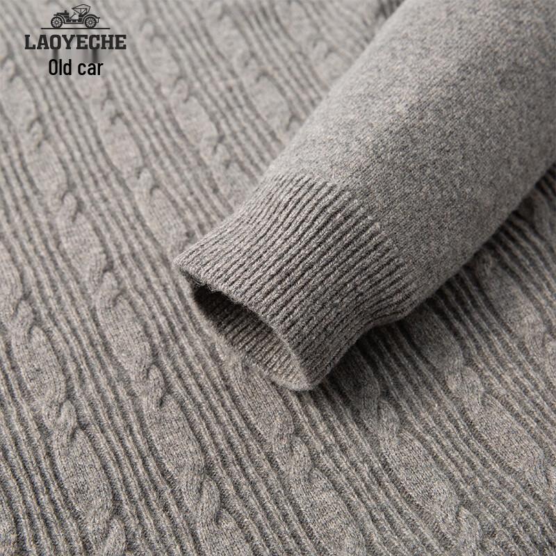 Men's 100% Wool Thickened Crew Neck Pullover Sweater