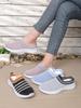 Damen Sommer Sneaker Gestreift Gestrickt Atmungsaktiv Zum Hineinschlüpfen Lässige Schuhe Zum Gehen Kostenloser Versand