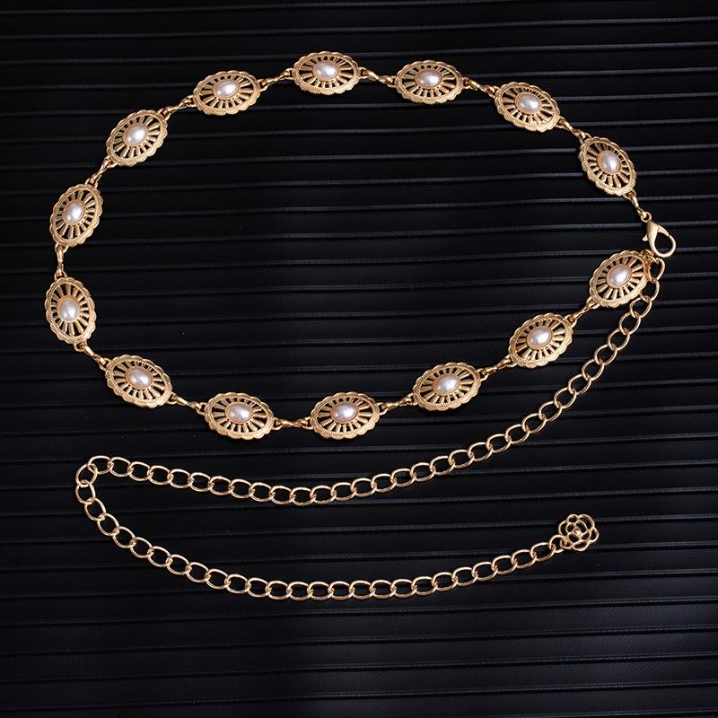Adjustable Metal Disc Waist Chain Women'S Skirt Accessories Belt Versatile Sweater Chain Bohemian Skinny Waist Seal