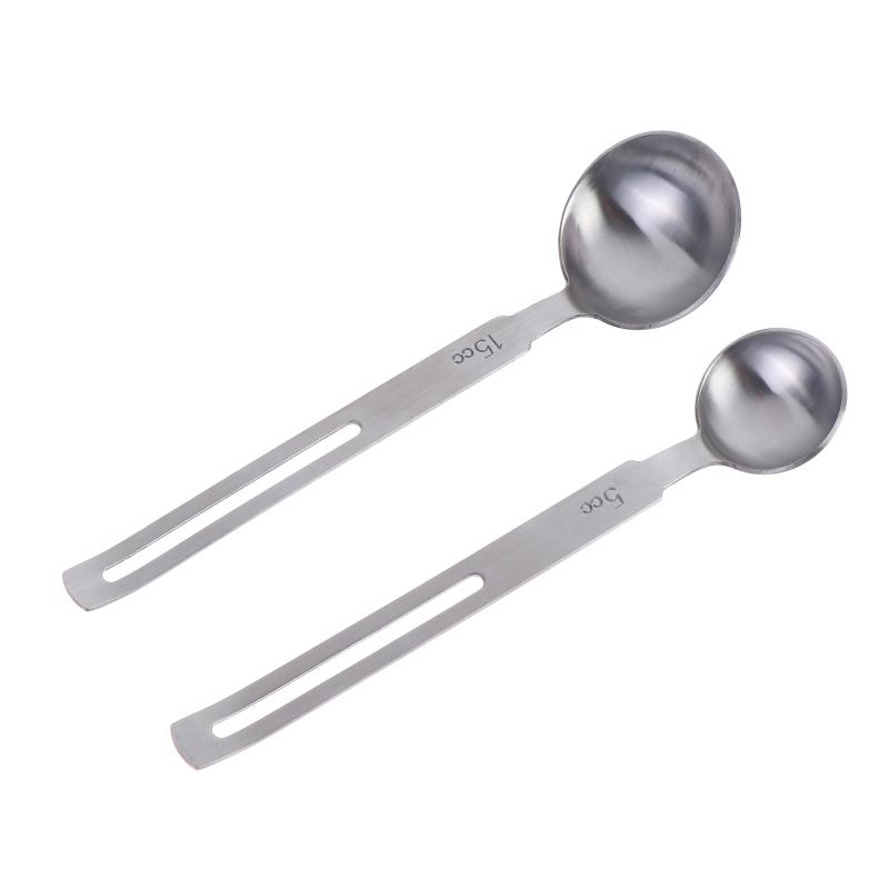 304 Stainless Steel Coffee Scoops Rounded Head 5/15Ml Measuring Spoons For Coffee Beans Salt Liquid Ingredients