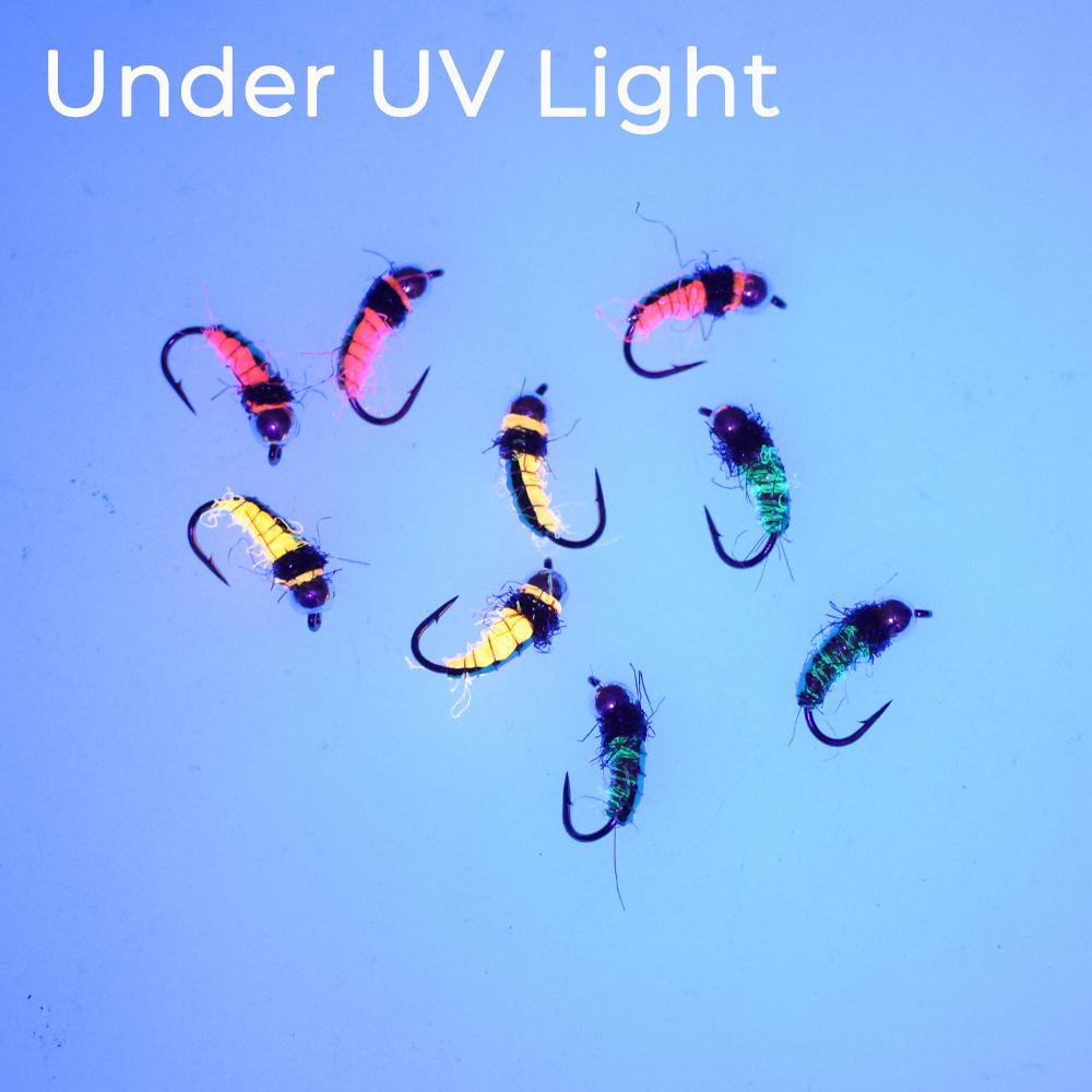 6PCS Bead Head Ice Silk Nymph Fly Fishing Lure, Sharp High Carbon Hook Sinking Bait for Trout Minnow Panfish