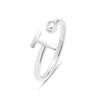 Ring - LUXENTER - Alphabet - Sterling Silver 925 - Brilliant Zirconia - Rhodium-plated Finish