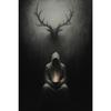Dark Gothic Halloween Canvas Gallery Wall Print Witch Ghost Doctor Goat Skull Wall Art Vintage Moody Spooky Home Decor Gift