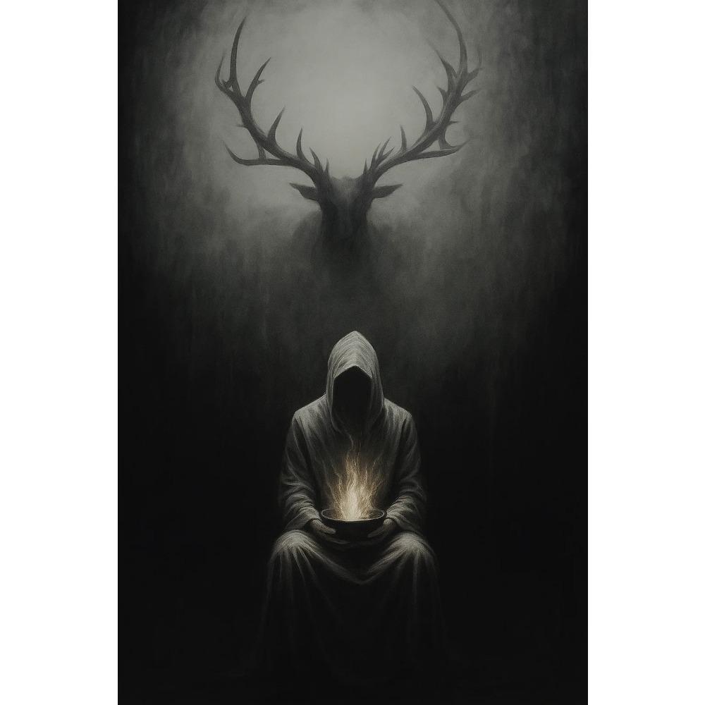 Dark Gothic Halloween Canvas Gallery Wall Print Witch Ghost Doctor Goat Skull Wall Art Vintage Moody Spooky Home Decor Gift