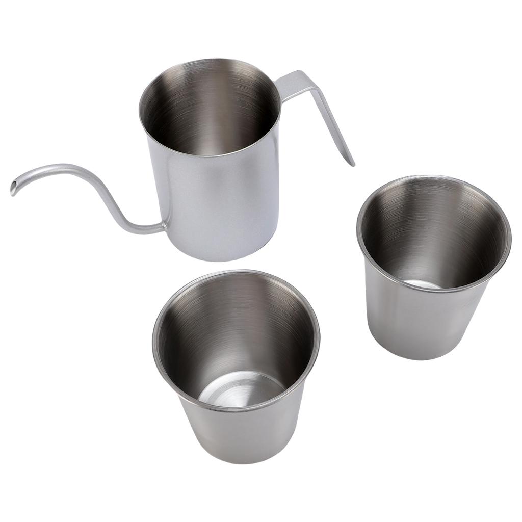 Mini Coffee Pot Mug Set Stackable 380ml Drip Coffee Pot 2 250ml Camping Coffee Mug Stainless Steel For Outdoor Portable