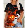 Dames T-shirt 3D Patroon Gedrukt Casual Korte Mouw Ronde Hals Top Modieuze Straat Dameskleding