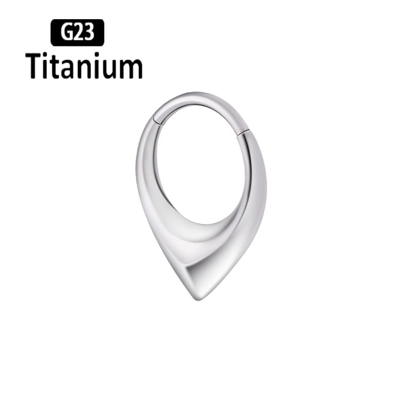 G23 Titanium High Quality  Waterdrop Septum Piercing Clicker Nose Rings 16G Segment Tragus Cartilage Daith Hoop Earrings Zircon
