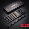 10 Pair Stainless Steel Chinese Chopsticks Reusable Metal Chopsticks Sushi Sticks Korean Chopsticks High Quality KZ005