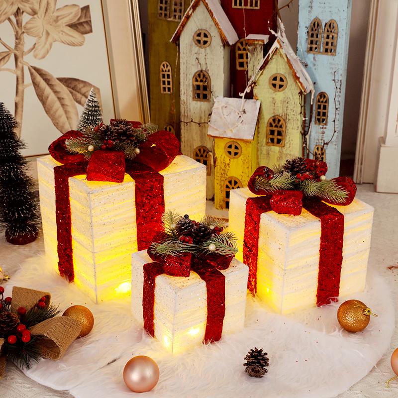 3 Pieces of Christmas Gift Boxes, Holiday Party Window Decorations, Christmas Tree Decorations, Christmas Gift Boxes, Gift Packs