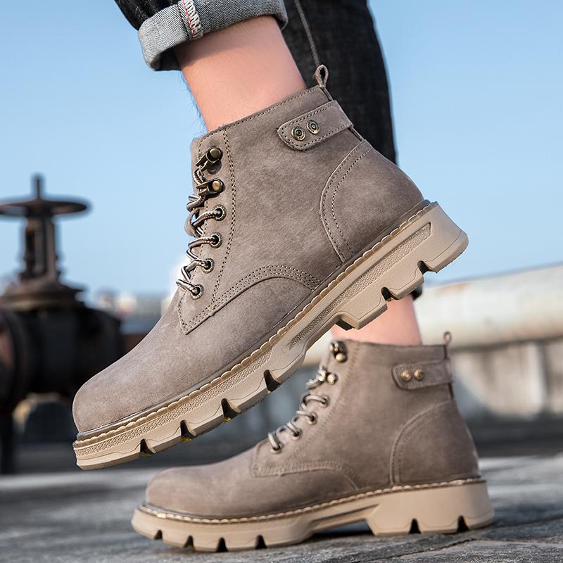 Pánské kotníkové boty z pravé kůže Volnočasový a módní designový styl Venkovní motocyklová kancelářská párty kvalita Silná podrážka sho