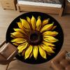 1pc Sunflower Petals Round Chair mat office Area Rug - Non-Slip, Floor Mat for Office, Bedroom, Ideal home decor gift p0105064