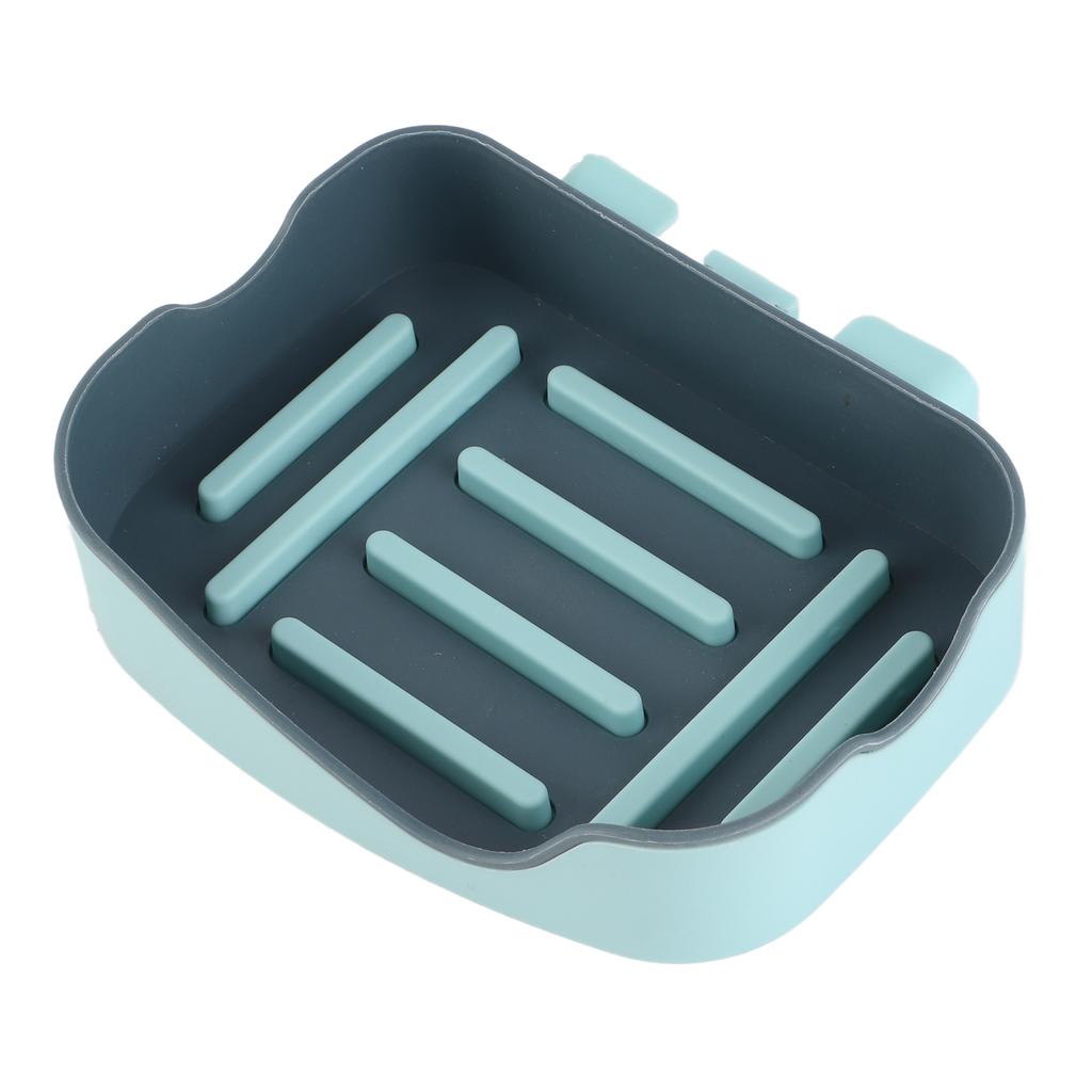 Bathroom Soap Dish Wall Mounted Plastic Soap Storage Plate Tray Organization Bathroom Accessories Light Blue