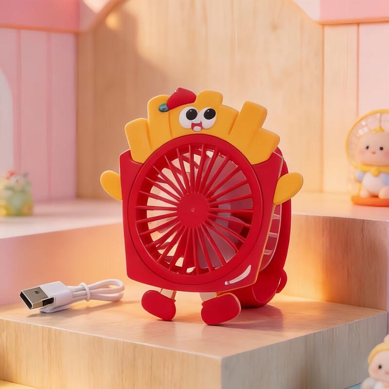 LINGPAN Mini Wrist Watch Fan - Burger & Fries Theme