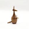 (hej!e) Royal Pet Kangaroo Wooden Figurine Ornament Nordic Decor Wood Animal Figure Kokeshi Doll Interior Doll Wall Decor