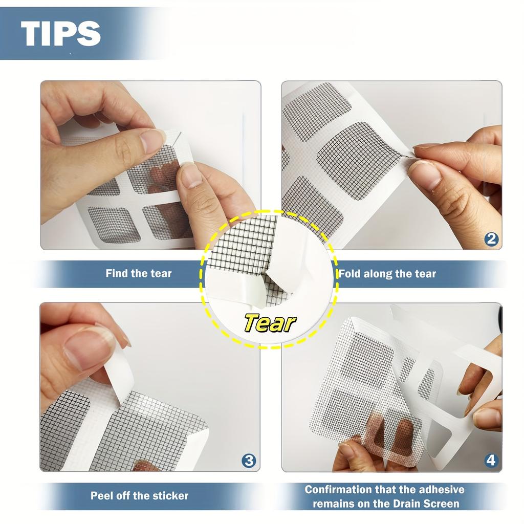 Jednorazowy patyczek do wyłapywania włosów w odpływie prysznicowym, plastikowa siatka filtrująca do łazienek, wydajny bloker włosów i zanieczyszczeń do umywalek i odpływów podłogowych