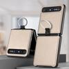 Finger Ring Holder Leather Case for Samsung Galaxy Z Flip 2 7 Flip7 Flip2 Flip6 Flip 6 5 4 3 Flip3 Flip5 Flip4 5G Fundas
