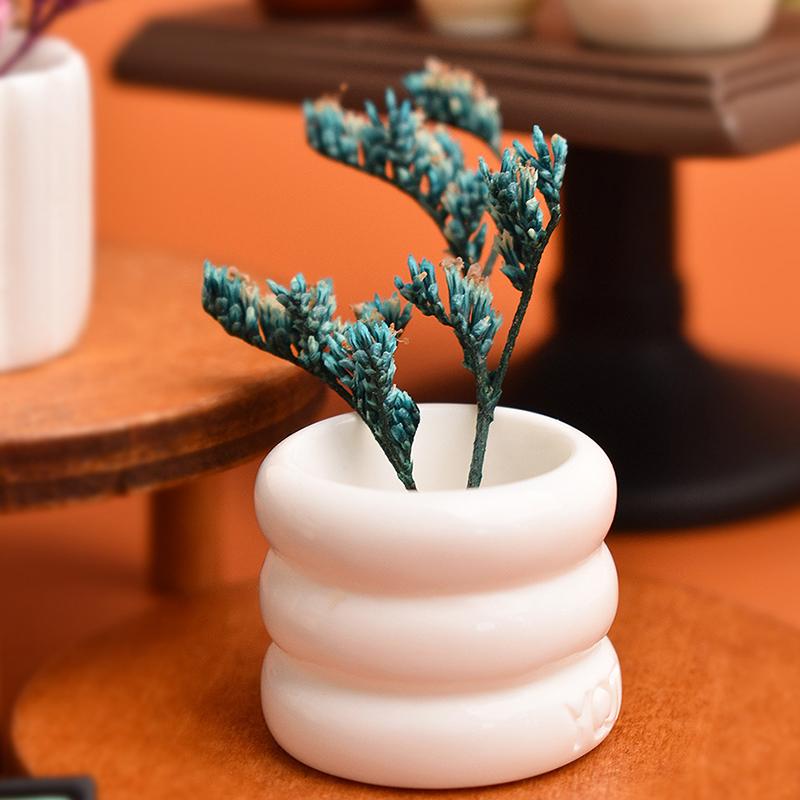 5Pcs Dollhouse Miniature Vase Plant Potted Model Dollhouse Home Decor Toy Micro Landscape Scenery Photo Props