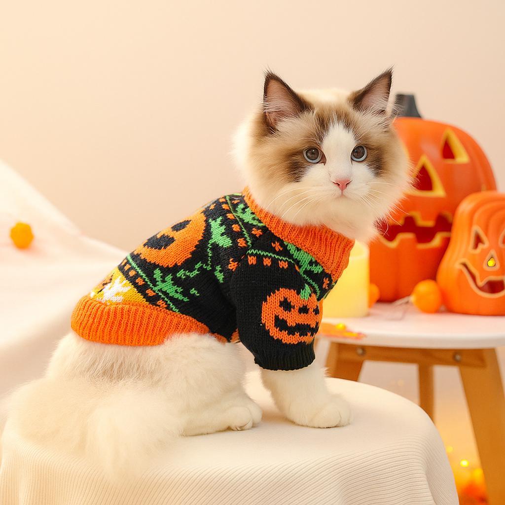 Autumn and Winter Warm and Comfortable Dog Sweater Clothes Pet Cat Clothing Flower Sweater Collection