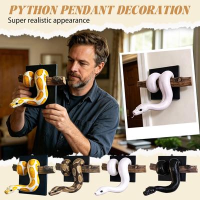 Ball Python Wall Sculpture Decorative Wall Art Snake Shaped Hanging Ornament for Home Office Living Room Decor