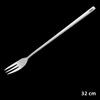 304 Stainless Steel Tea Spoon Long Handle Cocktail Coffee Ice Cream Stirring Scoop Dessert Fork Kitchen Tableware Bar Tools