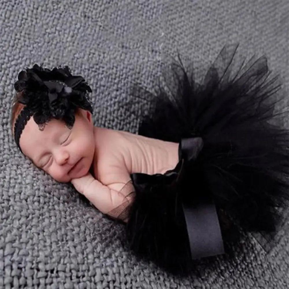 Infant Suit Headband Set Clothing Baby Girl Summer Dress Cute Princess Newborn Outfit Costume Photography Props Accessories
